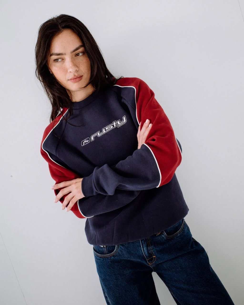 RUSTY South of the River Oversize Crew Fleece