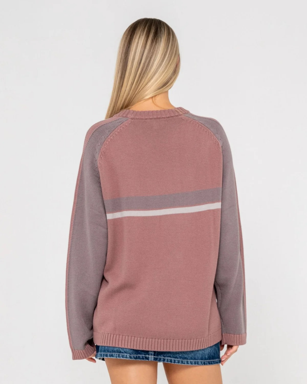 RUSTY White Lines Two Crew Neck Knit - Image 2