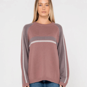 RUSTY White Lines Two Crew Neck Knit - Image 3
