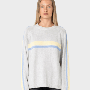 RUSTY White Lines Long Sleeve Crew Neck Knit - Image 4