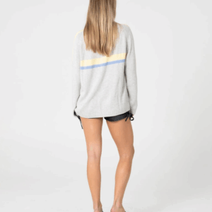 RUSTY White Lines Long Sleeve Crew Neck Knit - Image 5