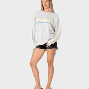 Alternative view of RUSTY White Lines Long Sleeve Crew Neck Knit