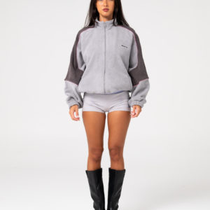 RUSTY Coach Zip Through Sherpa Fleece Ultimate Grey - Image 3