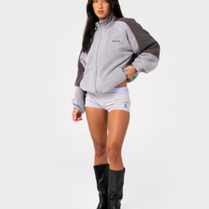 RUSTY Coach Zip Through Sherpa Fleece Ultimate Grey - Image 6
