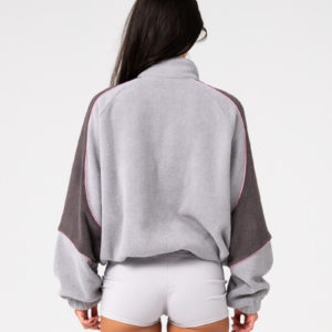 RUSTY Coach Zip Through Sherpa Fleece Ultimate Grey - Image 4