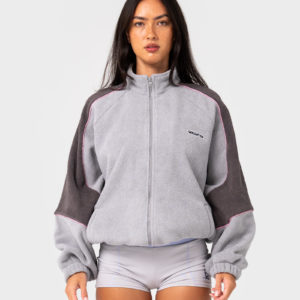 RUSTY Coach Zip Through Sherpa Fleece Ultimate Grey
