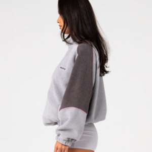 RUSTY Coach Zip Through Sherpa Fleece Ultimate Grey - Image 5