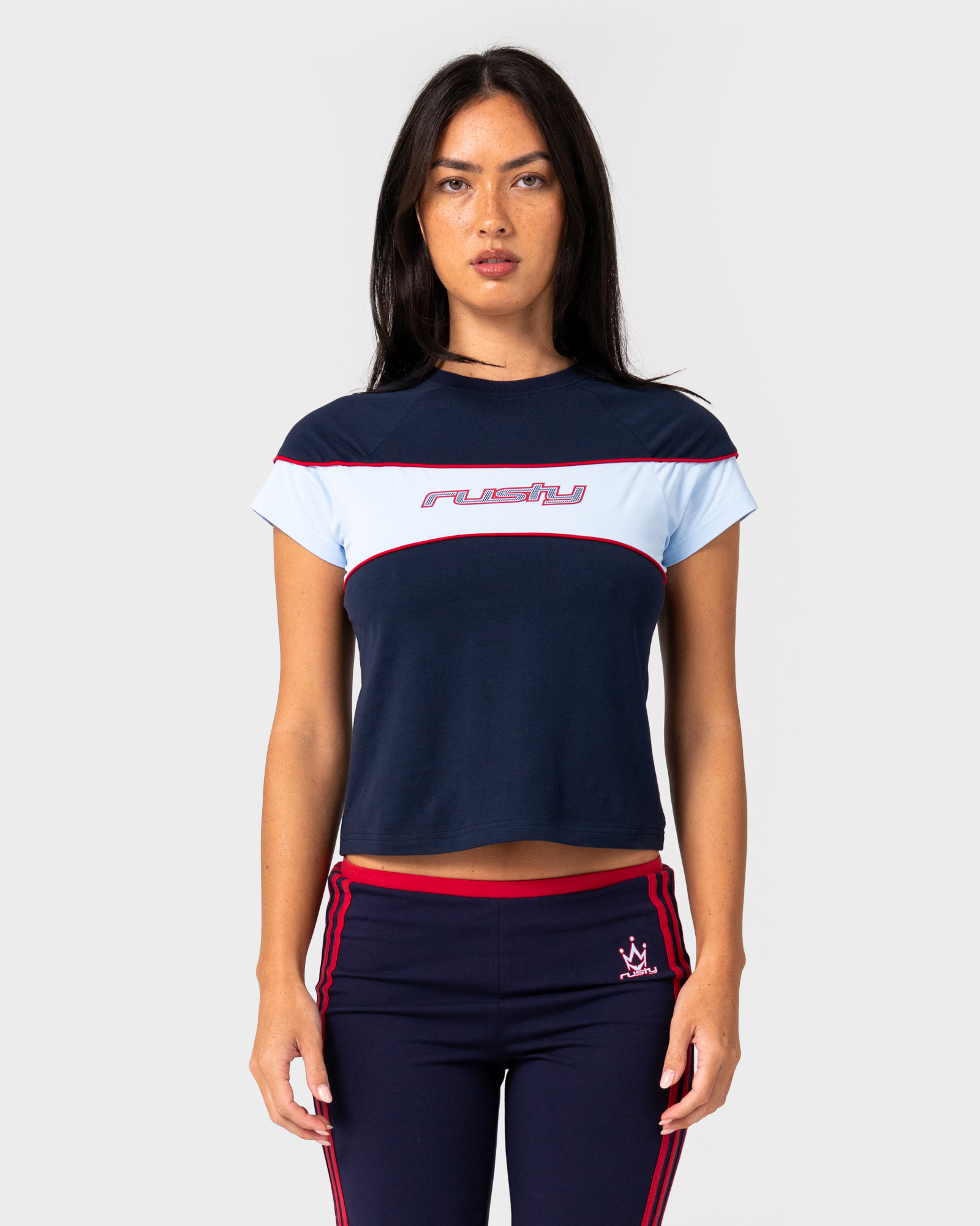 RUSTY Kinetic Baby Tee Navy Blue