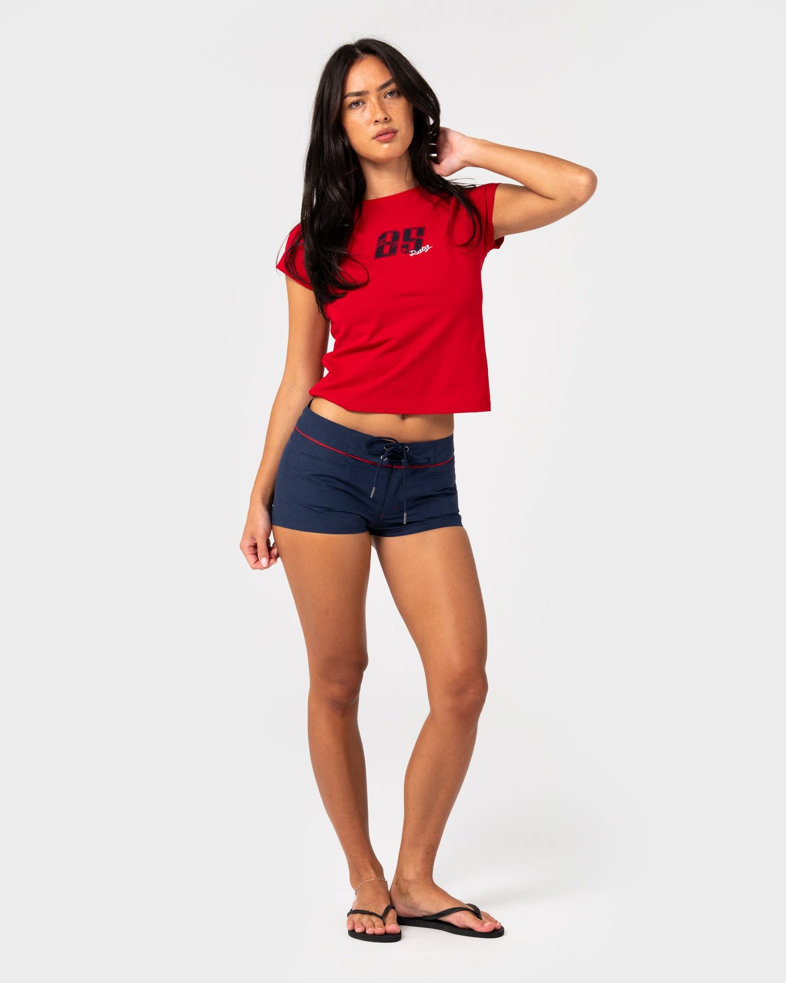 RUSTY Bet Low Rise Short Navy Blue