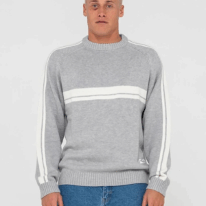 RUSTY White Lines 2.0 Knitted Crew Jumper - Image 3