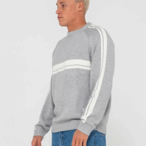 RUSTY White Lines 2.0 Knitted Crew Jumper - Image 4