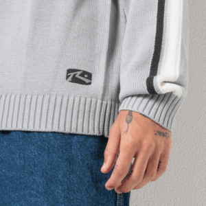 RUSTY White Lines 2.0 Knitted Crew Jumper - Image 6