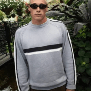 RUSTY White Lines 2.0 Knitted Crew Jumper