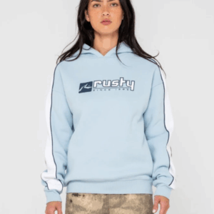 RUSTY Hailstone Oversize Hooded Fleece Retro Blue - Imagen 2